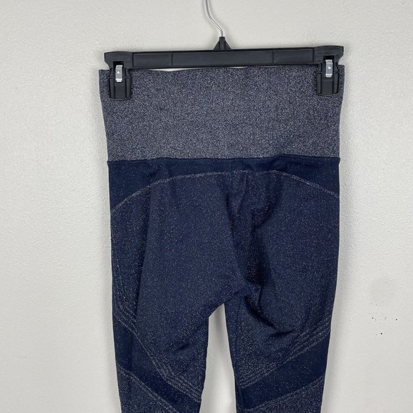 Athleta Twilight 2.0 Tight Leggings Womens S Navy Blue Metallic Glitter Sparkle - Picture 4 of 7